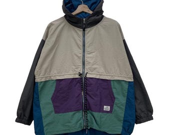 Vintage Journe Colourblock Anorak Hooded Parka Jacket
