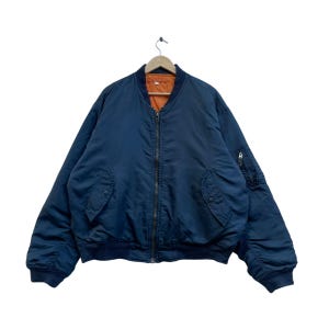 Vintage Bomber USA Army Type MA 1 Brass Jacket Size Extra Large