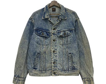 Vintage 80's Lee Riders Denim Trucker Jacket Xlarge Lee Jeans