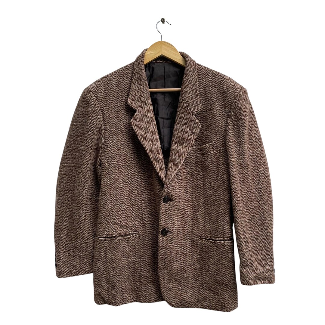Vintage Harris Tweed X Grass Men's Jun Saito Herringbone Jacket - Etsy