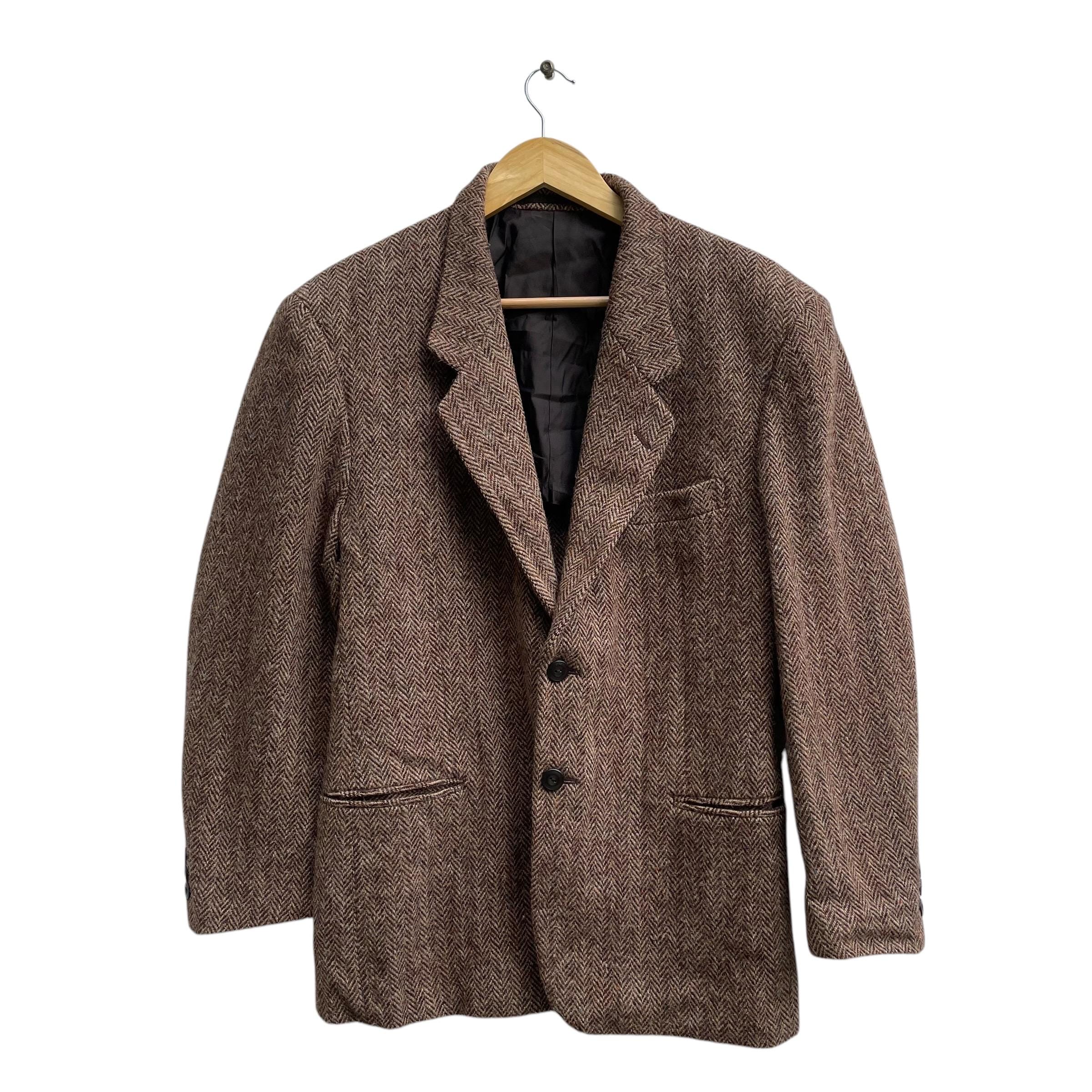Vintage Harris Tweed X Grass Men's Jun Saito Herringbone Jacket - Etsy
