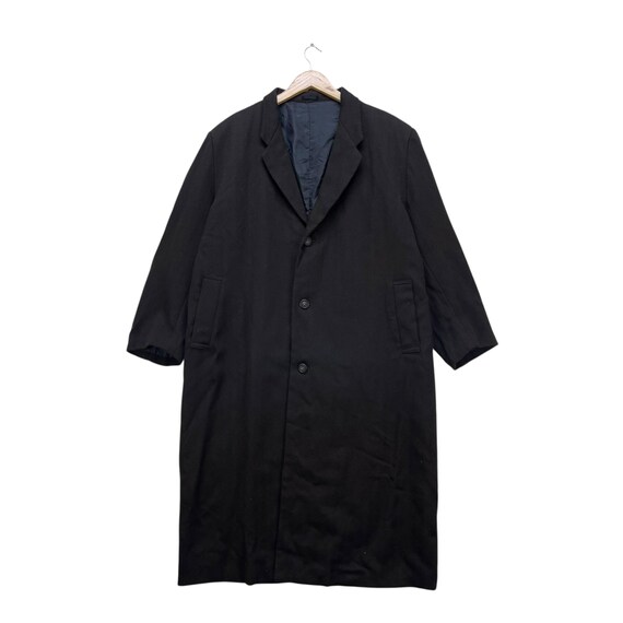 Vintage 90s Saison De L Homme Herringbone Wool Long Coat Jacket