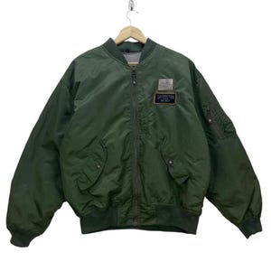 Vintage Sage Green MA-1 Flight Bomber Jacket/nxp/made in Vintage Sage Green MA-1 Flight Bomber Jacket/nxp/made in