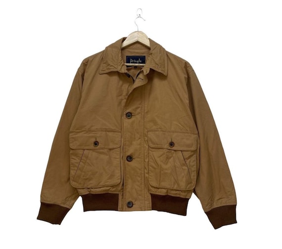 Pringle of Scotland, Vintage Pringle of Scotland A2 Flight Bomber Jacket, Dual Pocket, Medium