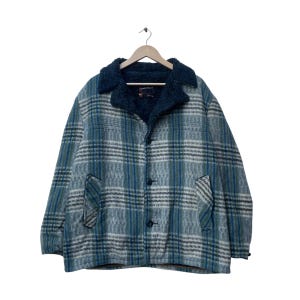 Vintage TownCraft  Penney Checked Shearling Blanket Warm Jacket