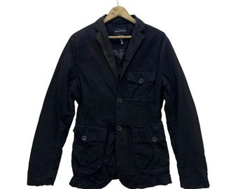 90s EMPORIO ARMANI Lambskin Leather Jacket Black Colour Size