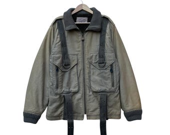 Chaqueta de vuelo vintage Avirex de piel de oveja, estilo militar (XL)