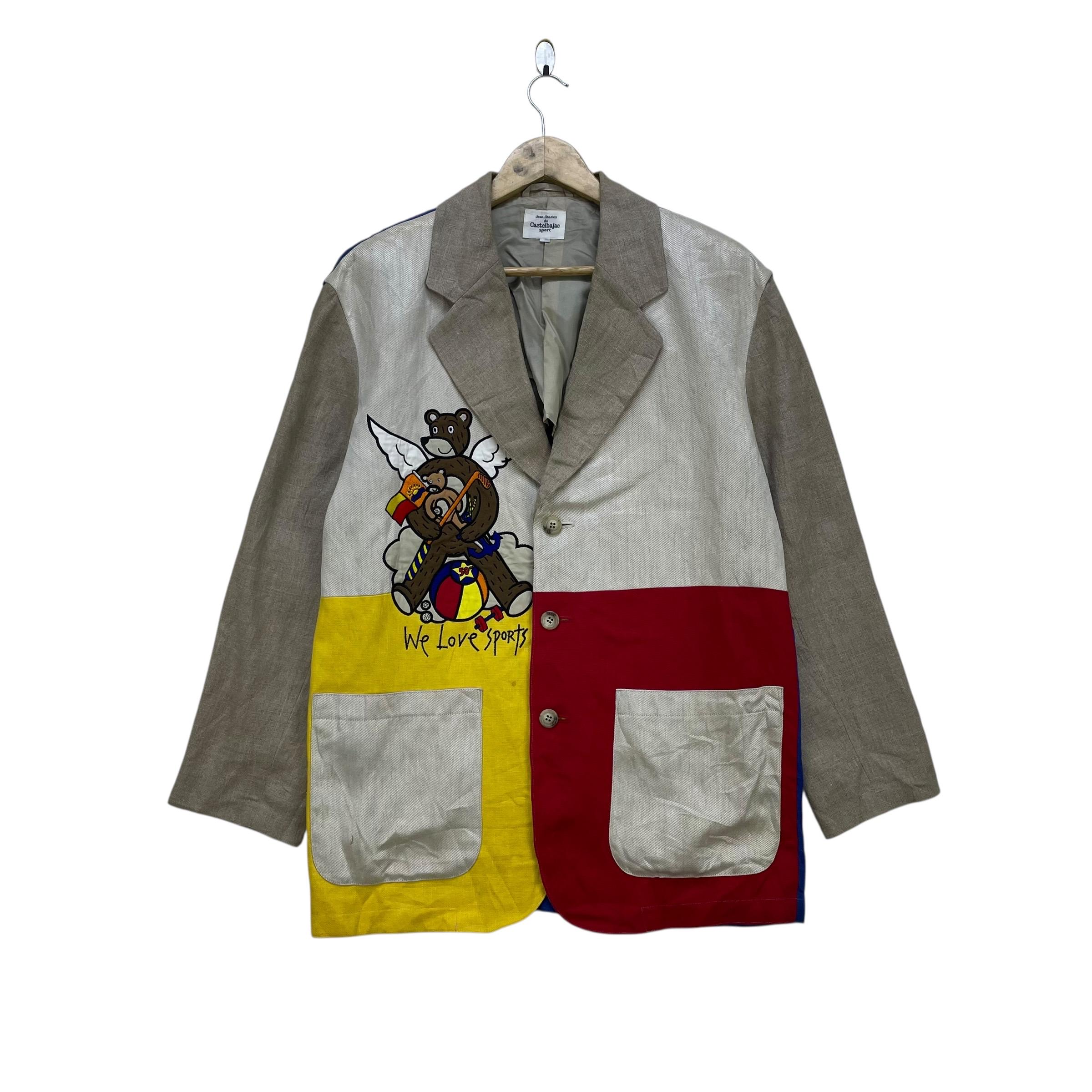 70s Jean-Charles de Castelbajacフリンジジャケット Vintage Jean Charles De Castelbajac Colour Block Jacket - Etsy