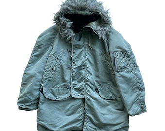 Chaqueta de campo tipo parka Alpha Industries vintage tipo N3B con capucha de piel tipo snorkel