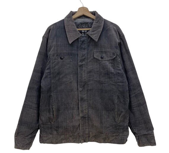 Vintage Billabong Corduroy Plaid Jacket Vintage Billabong Streetwear Faux  Fur Inner Warm Jacket
