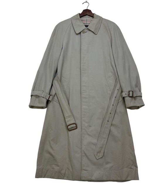 Vintage Aquascutum England Aqua 5 Trench Coat Checked Lining