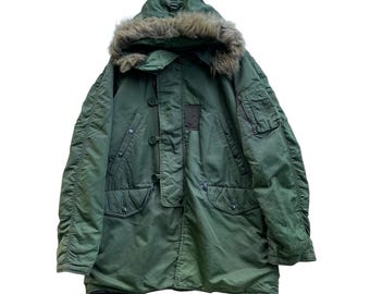 Chaqueta de campo Avirex vintage tipo parka N3B con capucha de piel tipo snorkel