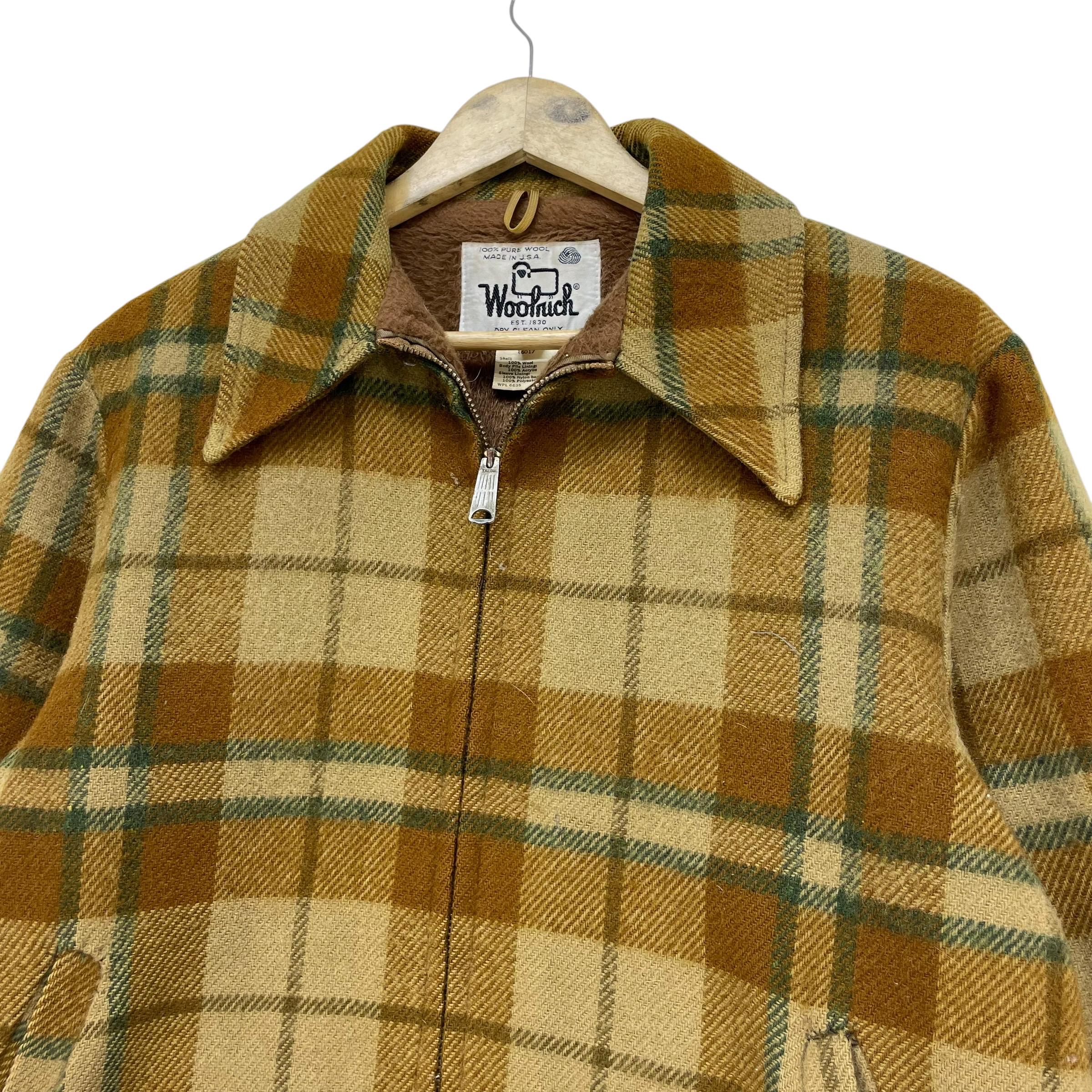 Vintage 60s Wool Plaid Jacket, Talon Zip Front, USA Made (medium