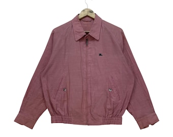 Vintage 80s Burberrys Burberry London Zipper Light Jacket M Size