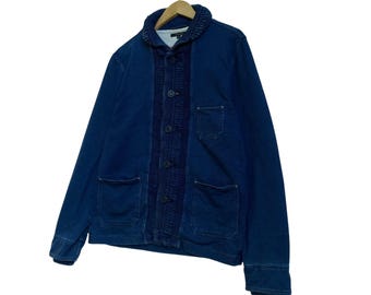 Japanese Brand Ciaopanic Indigo Style Military Marine Shawl Collar