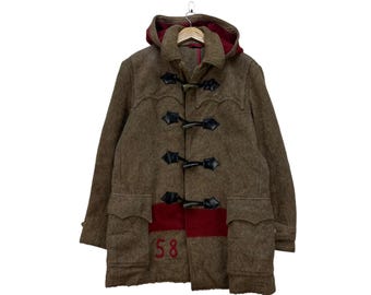 Vintage Gloverall Duffle Coat Toggles Button Warm Jacket Made in