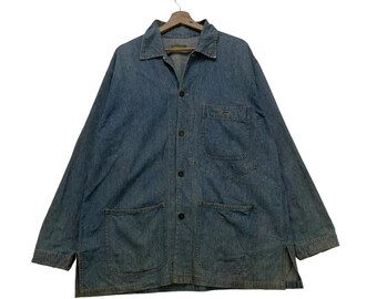 Vintage French Workwear Smock - 1930s Chore Shirt - Sun Faded