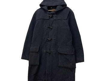 Gloverall Duffle England Coat Toggle Button Jacket Black Colour