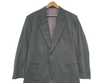 90s EMPORIO ARMANI Rayon Long Coat Jacket Grey Colour Size Medium