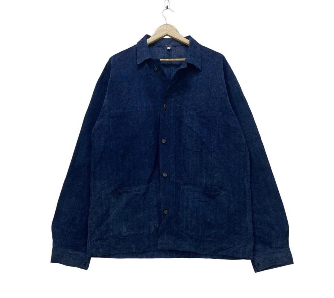 Vintage Japanese Brand Indigo Button up Jacket - Etsy