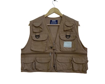 Vintage Tsuruya Fishing Vest: Green Multi Pocket Tactical
