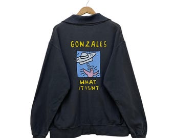 Mark Gonzales Art Half Zip Nice Graphic Pullover - Etsy