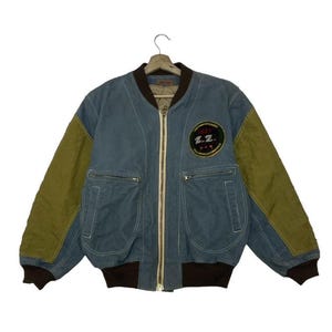 Vintage Japanese Brand Zig Zag Single Pacth D Pocket Bomber Jacket