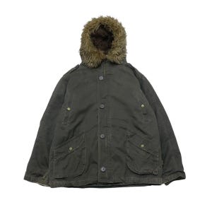 Woolrich Distressed Faux Fur Parka Hooded Jacket