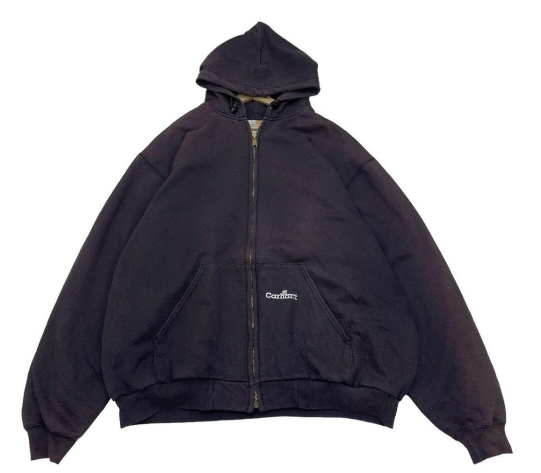 Vintage Faded Carhartt Zipper up Hoodie Sweater Oversized Jacket