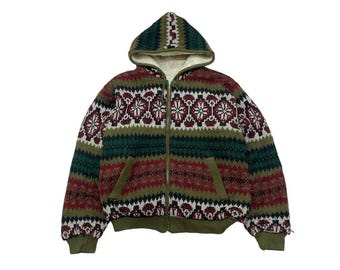 Chaqueta vintage de piel de oveja con capucha estilo nativo