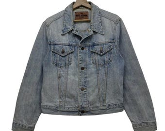 Vintage Big John Denim Jeans Trucker Jacket Acid Wash Jeans Jacket