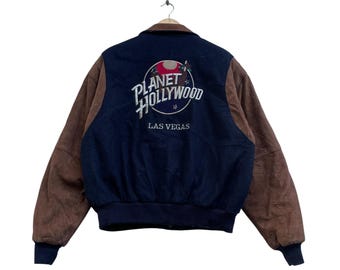 Hard Rock Cafe Las Vegas Vintage Black Leather Bomber Jacket, M - Etsy