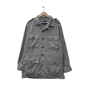 Vintage Lands End Multi Pocket Hunting Tactical Combat Jacket