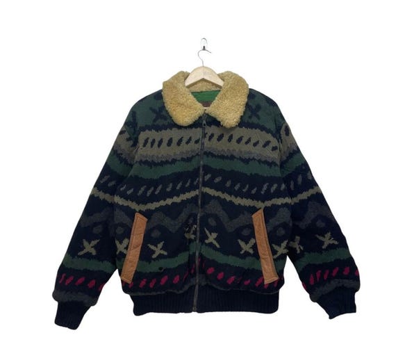 Vintage Iceberg Bomber Native Leather Part Jacket - Etsy