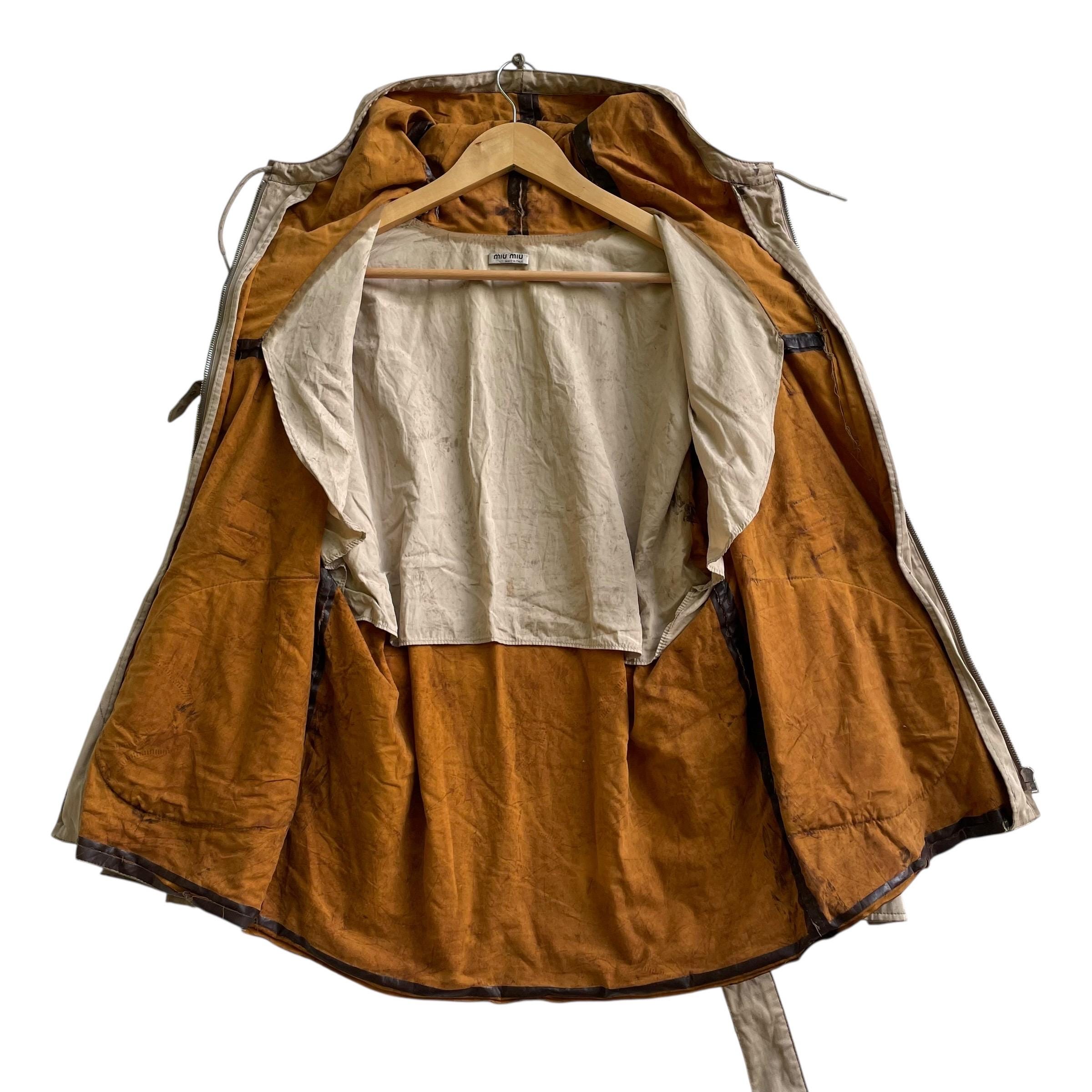 Authentic Trashed Miu Miu Type Military Parka Belted Wax Jacket - Etsy