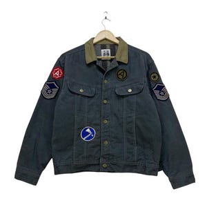 Vintage Gaz  Trucker Type 3 Pacthes Blanket Lining Jacket