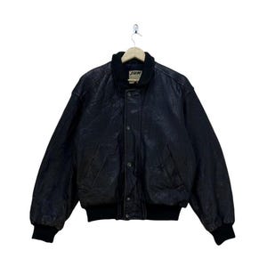 Vintage Junmen Bomber Leather Jacket - Etsy
