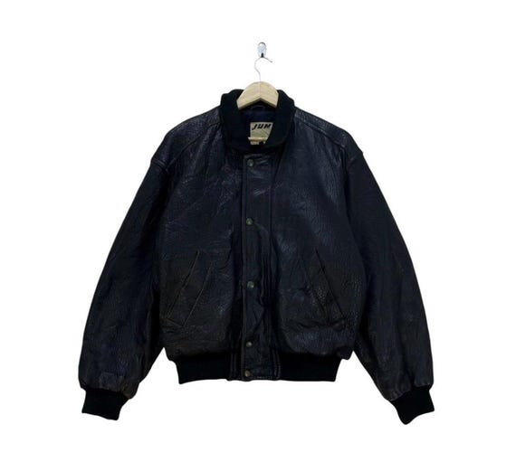 Vintage Junmen Bomber Leather Jacket - Etsy