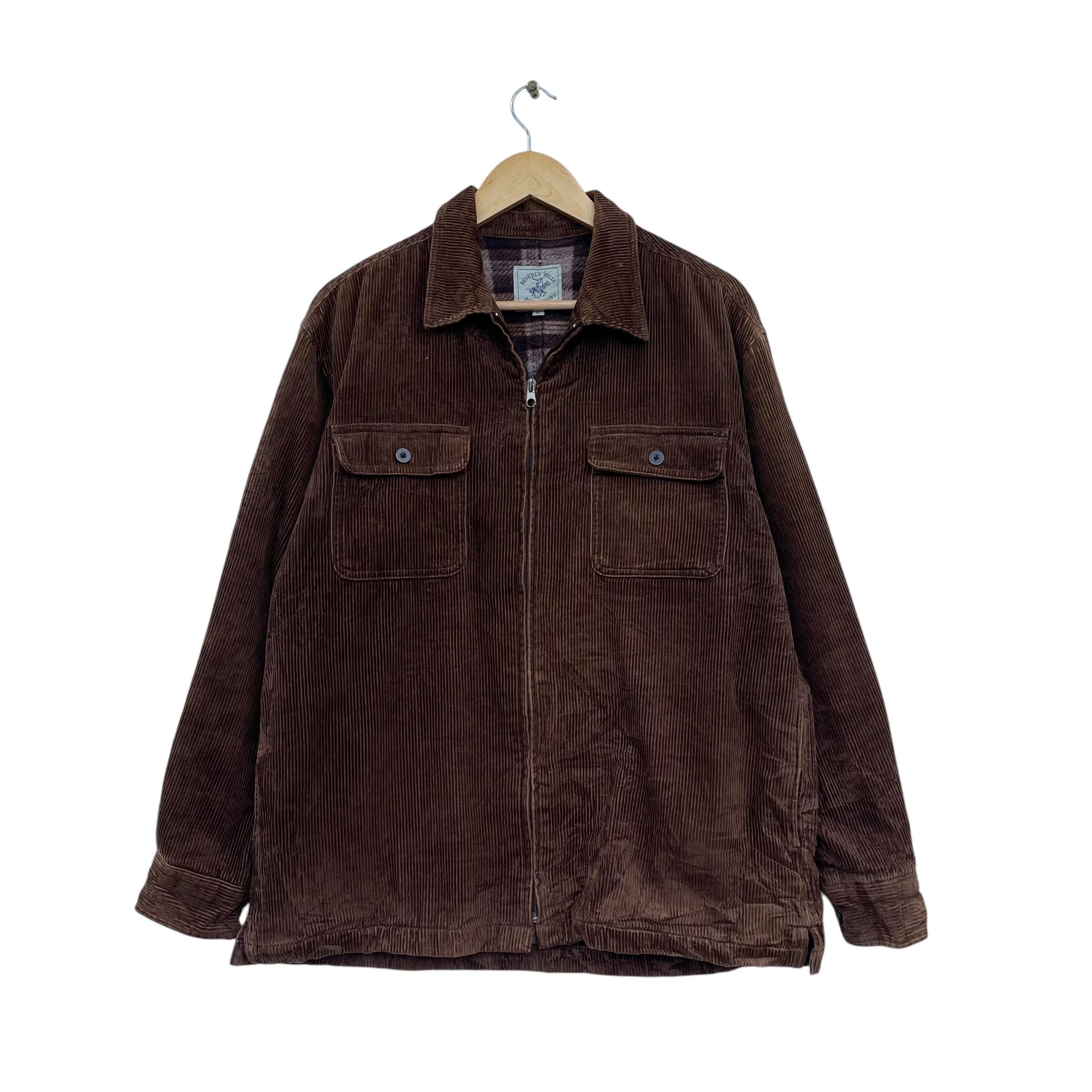 Vintage Beverly Hills Polo Club Corduroy Zipper up Dual Pocket