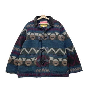Vintage Santa Fe Trail Toggles Button Dual Pocket Native Jacket Made In Usa