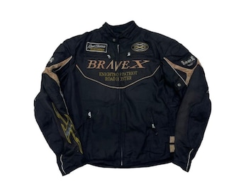 Vintage Brave Motorrad Sicherheitsjacke Japanische Marke Größe Large