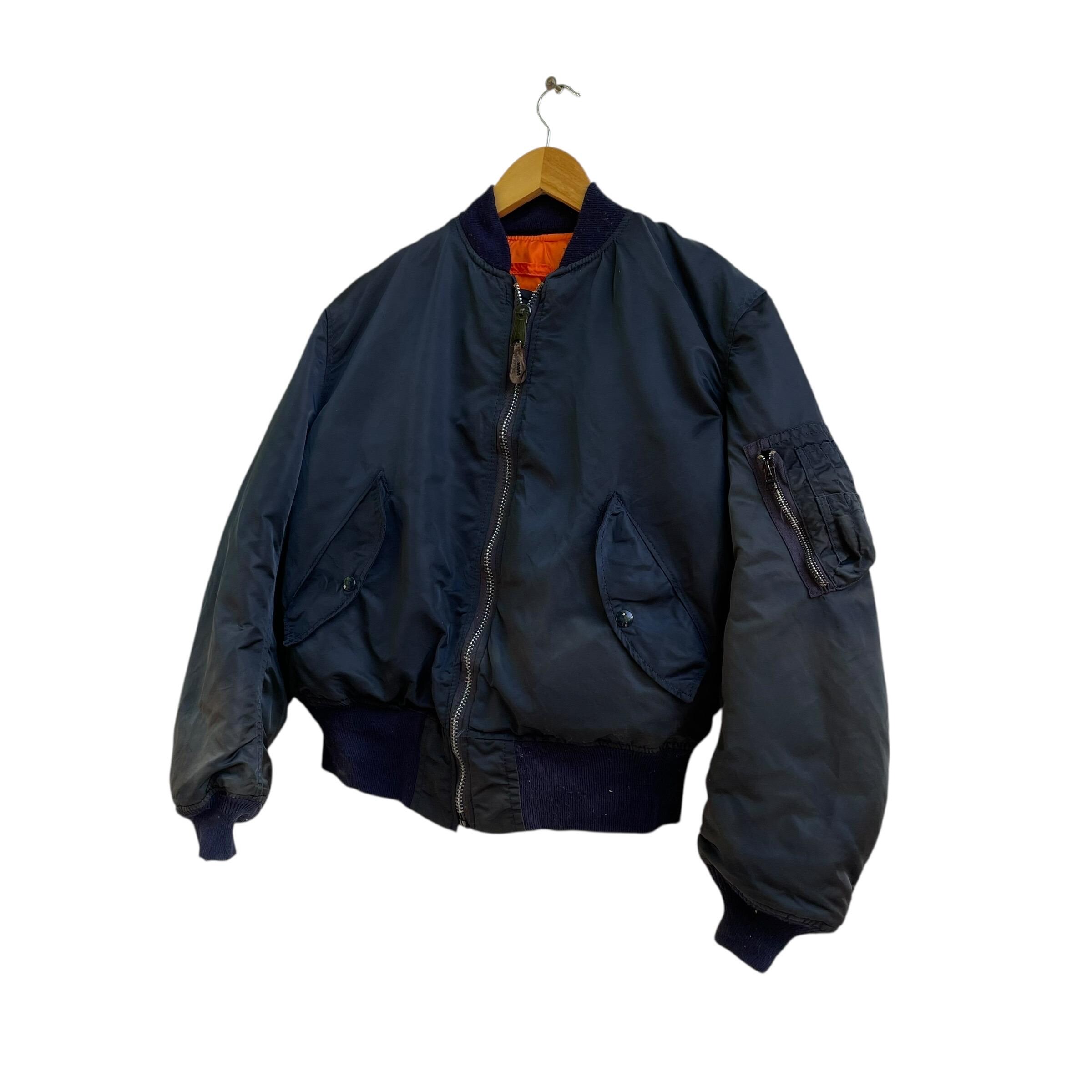 Vintage Alpha Industries MA-1 Bomber Jacket: Navy Flight Jacket