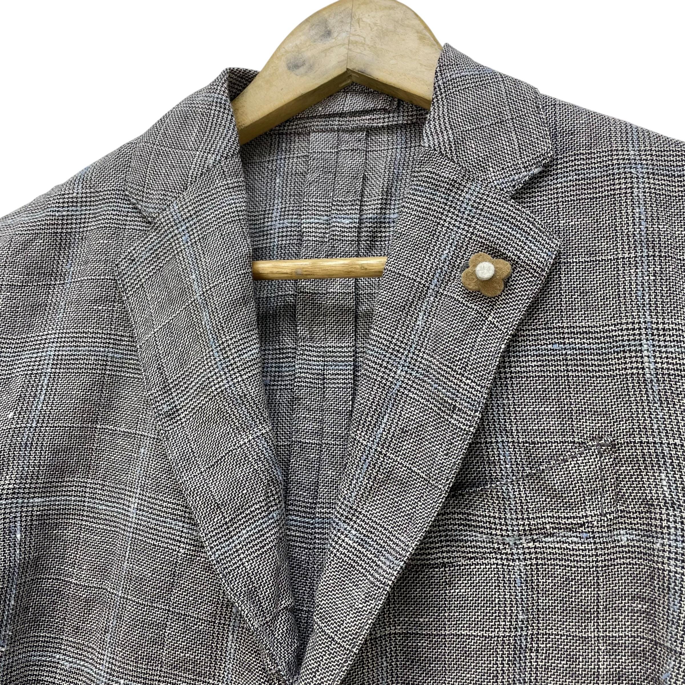 トップス LARDINI glen check wool best Vintage Lardini Glen Plaid Linen Blazer, Men's Size 44 - Etsy Denmark