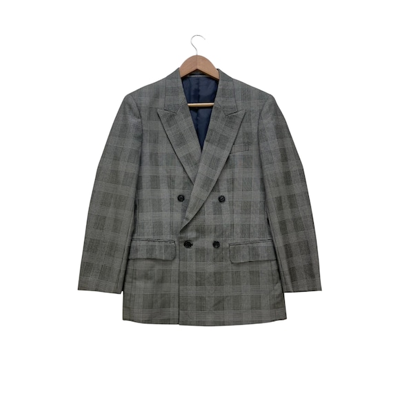 J.Press, Vintage J Press Double Breast Glen Plaid Blazer Jacket