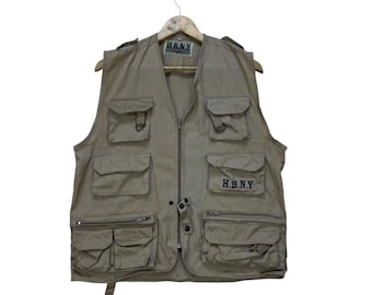 Vintage Tsuruya Fishing Vest: Green Multi Pocket Tactical