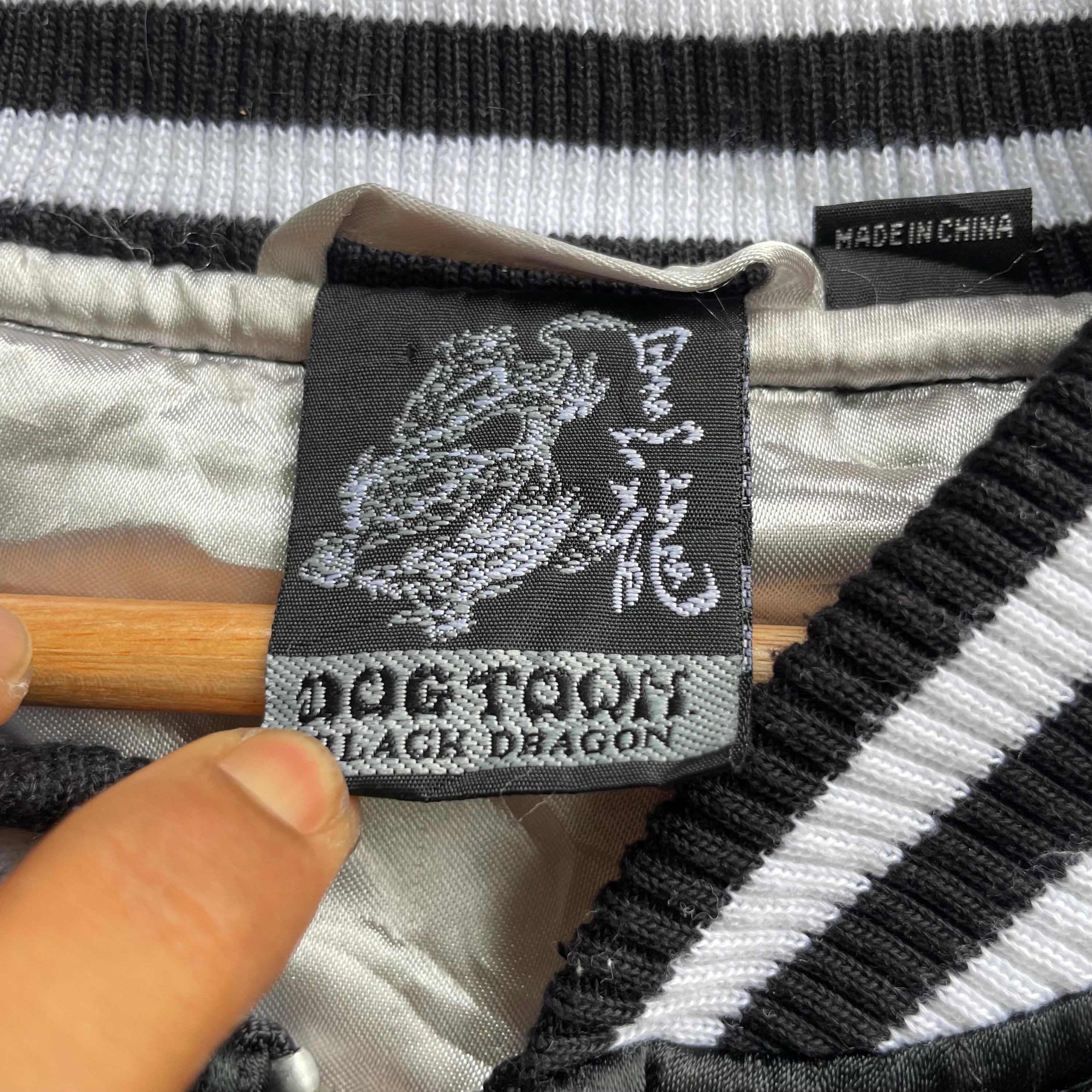 Vintage Dog Town Black Dragon Embroidered Logo Padded Sukajan