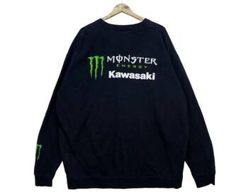 Vintage Monster Energy Hoodie Sweater Back Hit White