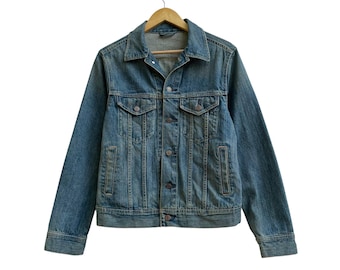 Vintage Big John Denim Jeans Trucker Jacket Acid Wash Jeans Jacket