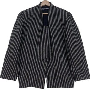 Rare!!! Hard To Find True Vintage 80s Issey Miyake Wool V Shape Emboss Stripe Down Jacket