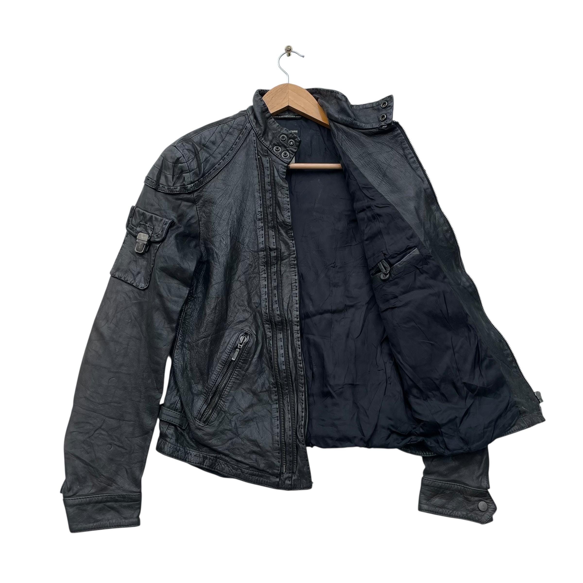 G.guaglianone Stitching Genuine Leather Biker Jacket - Etsy UK